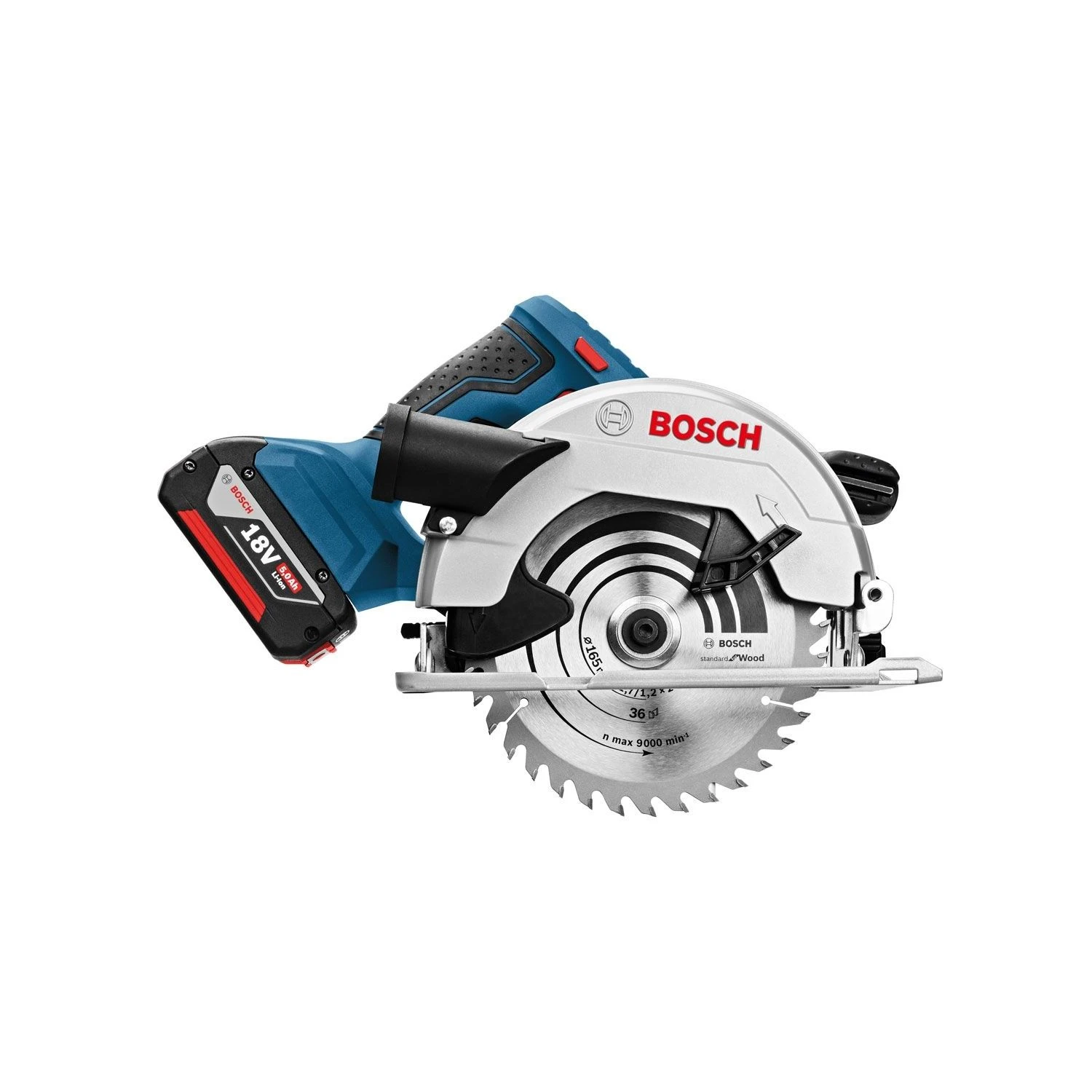 Bosch GKS 18V-57 Circular Saw With 2x 5Ah Batt. Charger,Case 2 Bosch GKS 18V-57 Circular Saw With 2x 5Ah Batt. Charger,Case - Image 2