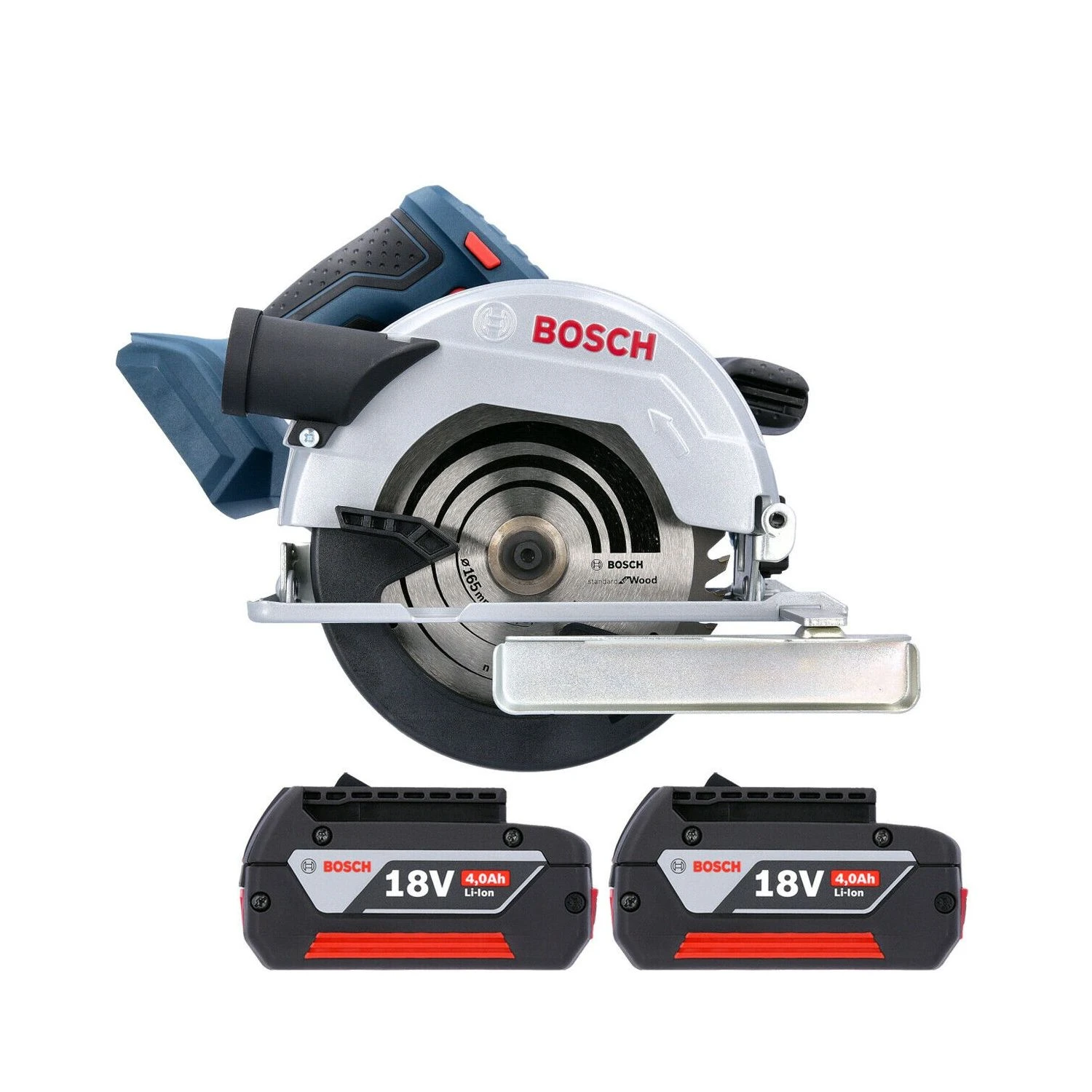 Bosch GKS 18 V-57 Cordless 165mm Circular Saw With 2 X 4.0Ah Batteries 1 Bosch GKS 18 V-57 Cordless 165mm Circular Saw With 2 X 4.0Ah Batteries