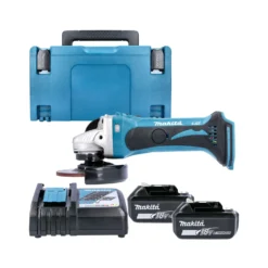 Makita DGA452 18V LXT Li-ion 115mm Cordless Angle Grinder With 2 X 6.0Ah Batteries, Charger & Case