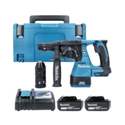 Makita DHR243 SDS+ Drill With 2 X BL1860, DC18RC & Case