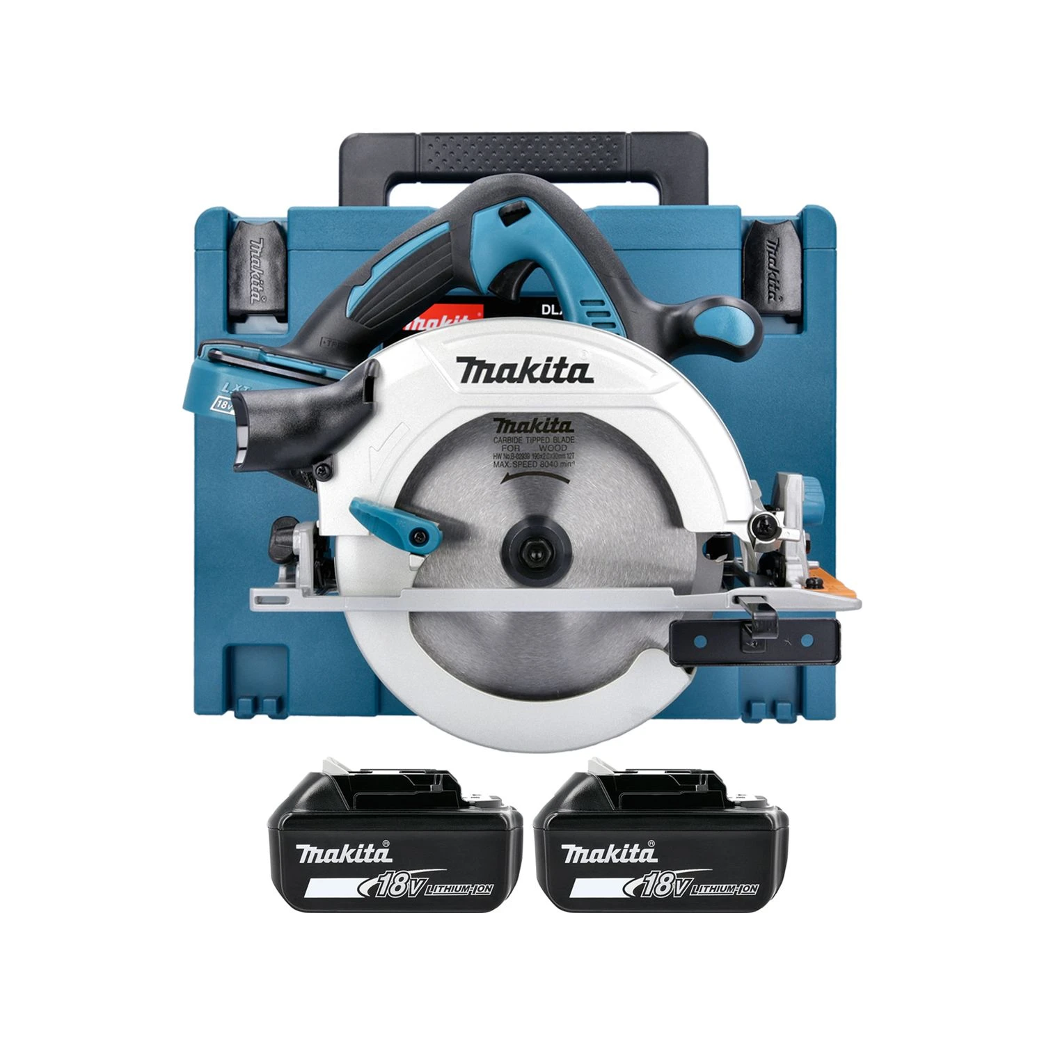 Makita DHS710 18V / 36V Cordless 190mm Circular Saw With 2 X 5.0Ah Batteries & Makpac Type 4 Case 1 Makita DHS710 18V / 36V Cordless 190mm Circular Saw With 2 X 5.0Ah Batteries & Makpac Type 4 Case
