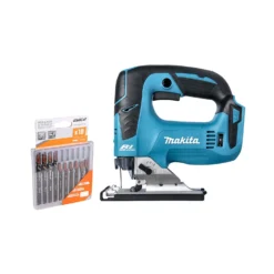 Makita DJV182 18V LXT Li-ion Cordless Brushless Top Handle Jigsaw With 10 Piece Wood & Metal Blade Set