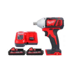 Milwaukee M18BIW12 M18 18V 1/2" Compact Impact Wrench With 2 X 3.0Ah Batteries & Charger