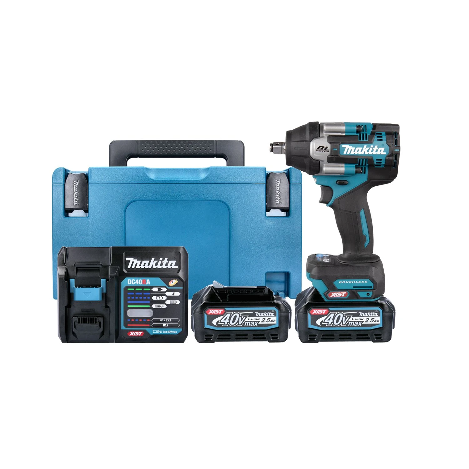 Makita TW007GD201 40Vmax XGT Cordless Brushless 1/2" Impact Wrench With 2 X 2.5Ah Batteries, Charger & Case 1 Makita TW007GD201 40Vmax XGT Cordless Brushless 1/2" Impact Wrench With 2 X 2.5Ah Batteries, Charger & Case
